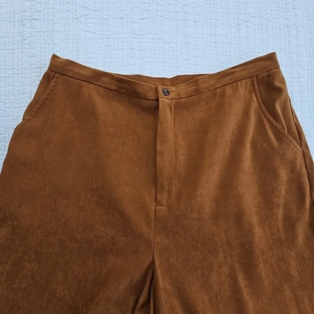 Capistrano‎ Essentials Women's Plus Size 16W High Rise Tan Pants Pockets EUC LN